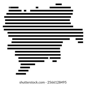 Symbol Map of the region Albacete (Spain) showing the territory with just a few black horizontal lines