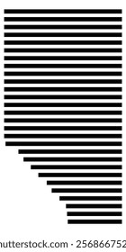 Symbol Map of the region Alberta (Canada) showing the territory with just a few black horizontal lines