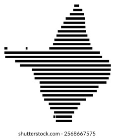 Symbol Map of the region Amapa (Brazil) showing the territory with just a few black horizontal lines