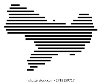 Symbolkarte der Region Amasya (Türkei) mit einigen schwarzen horizontalen Linien