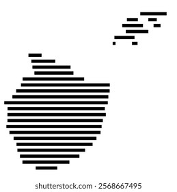 Symbol Map of the region Appenzell Innerrhoden (Switzerland) showing the territory with just a few black horizontal lines