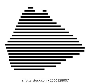 Symbol Map of the region Ascension (Saint Helena) showing the territory with just a few black horizontal lines