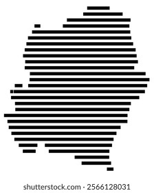 Symbol Map of the region Aseer (Saudi Arabia) showing the territory with just a few black horizontal lines