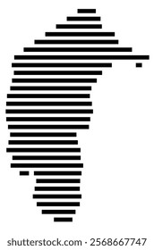 Symbol Map of the region Australian Capital Territory (Australia) showing the territory with just a few black horizontal lines