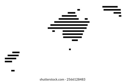 Symbol Map of the region Balearic Islands (Spain) showing the territory with just a few black horizontal lines