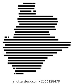 Symbol Map of the region Barcelona (Spain) showing the territory with just a few black horizontal lines