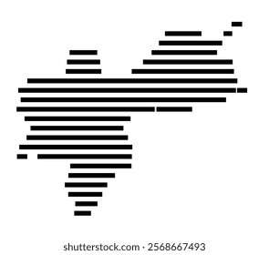 Symbol Map of the region Basel-City (Switzerland) showing the territory with just a few black horizontal lines