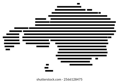 Symbol Map of the region Biscay (Spain) showing the territory with just a few black horizontal lines