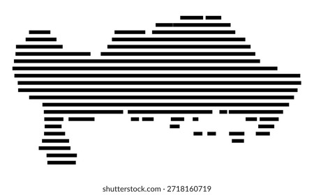 Mapa de símbolos de la región Blekinge laen (Suecia) que muestra la región con algunas líneas Horizontales negras