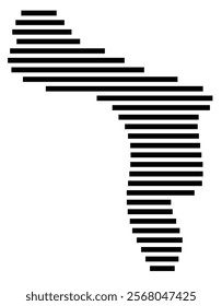 Symbol Map of the region Bonaire (The Netherlands) showing the territory with just a few black horizontal lines