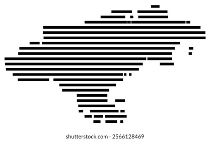 Symbol Map of the region Cantabria (Spain) showing the territory with just a few black horizontal lines