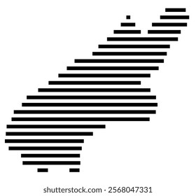 Symbol Map of the region Canterbury Region (New Zealand) showing the territory with just a few black horizontal lines