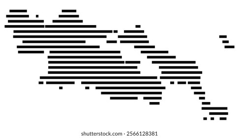 Symbol Map of the region Central Greece (Greece) showing the territory with just a few black horizontal lines