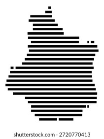 Mapa simbólico de la región Centro — Val de Loire (Francia) que muestra la región con algunas líneas Horizontales negras