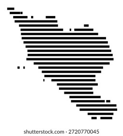 Symbol Map of the Region Centro (IT) (Italy) showing the region with a few black horizontal lines