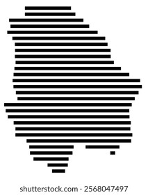 Symbol Map of the region Chihuahua (Mexico) showing the territory with just a few black horizontal lines