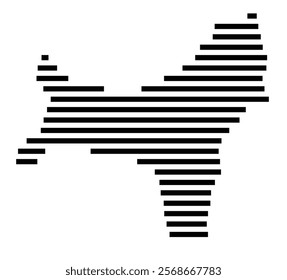 Symbol Map of the region Christmas Island (Australia) showing the territory with just a few black horizontal lines