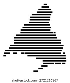 Symbolkarte der Region Comunidad de Madrid (Spanien) mit einigen schwarzen horizontalen Linien