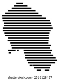 Symbol Map of the region Cordoba (Spain) showing the territory with just a few black horizontal lines