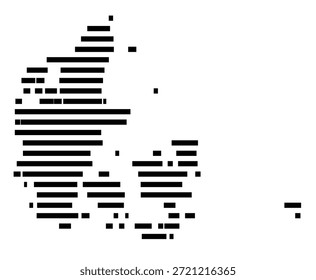 Mapa de símbolos da região Danmark (Dinamarca) mostrando a região com algumas linhas horizontais pretas