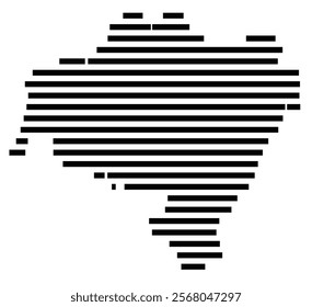 Symbol Map of the region Dolnoslaskie (Poland) showing the territory with just a few black horizontal lines