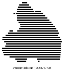 Symbol Map of the region Drenthe (The Netherlands) showing the territory with just a few black horizontal lines