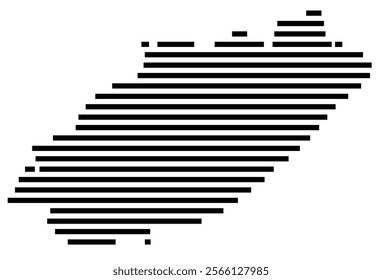 Symbol Map of the region Eastern Cape (South Africa) showing the territory with just a few black horizontal lines