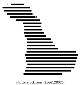 Symbol Map of the region Eastern Province (Saudi Arabia) showing the territory with just a few black horizontal lines