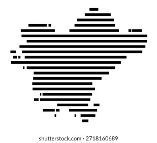 Symbol Map of the Region Ege (Turkey) showing the region with a few black horizontal lines