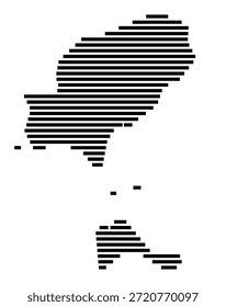 Symbol Map of the Region Eivissa y Formentera (Spain) showing the region with a few black horizontal lines