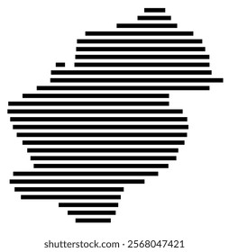 Symbol Map of the region Flevoland (The Netherlands) showing the territory with just a few black horizontal lines