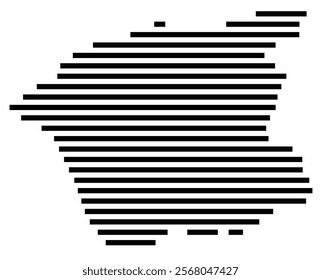 Symbol Map of the region Friesland (The Netherlands) showing the territory with just a few black horizontal lines