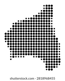 Symbol Map of the Region Gia Lai (Vietnam) showing the area with a pattern of black circles