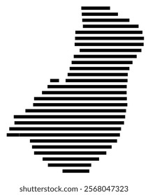 Symbol Map of the region Gisborne Region (New Zealand) showing the territory with just a few black horizontal lines