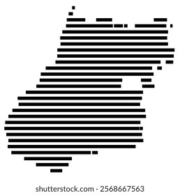 Symbol Map of the region Goias (Brazil) showing the territory with just a few black horizontal lines