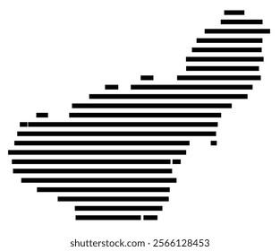 Symbol Map of the region Granada (Spain) showing the territory with just a few black horizontal lines