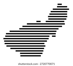 Mapa simbólico de la región Granada (España) que muestra la región con algunas líneas Horizontales negras
