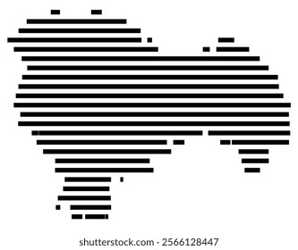 Symbol Map of the region Guadalajara (Spain) showing the territory with just a few black horizontal lines