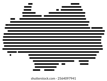 Symbol Map of the region Gwangju (South Korea) showing the territory with just a few black horizontal lines