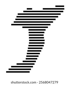 Symbol Map of the region Hoefudborgarsvædi (Iceland) showing the territory with just a few black horizontal lines