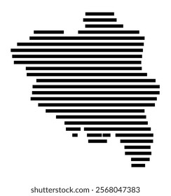 Symbol Map of the region Innlandet (Norway) showing the territory with just a few black horizontal lines