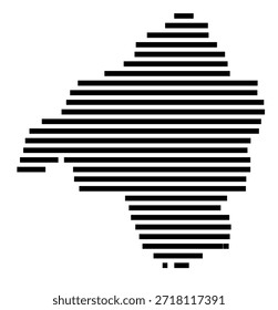 Symbol Map of the Region Isparta (Turkey) showing the region with a few black horizontal lines