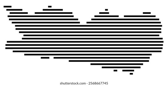 Symbol Map of the region Kaernten (Austria) showing the territory with just a few black horizontal lines