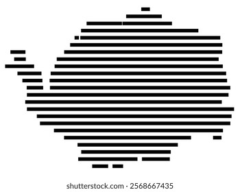 Symbol Map of the region Karlovarsky (Czechia) showing the territory with just a few black horizontal lines