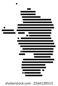 Symbol Map of the region Laeaene (Estonia) showing the territory with just a few black horizontal lines