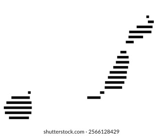 Symbol Map of the region Las Palmas (Spain) showing the territory with just a few black horizontal lines