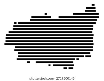 Symbol Map of the Region Leon (Spain) showing the region with a few black horizontal lines