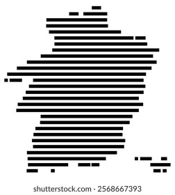 Symbol Map of the region Limburg (Belgium) showing the territory with just a few black horizontal lines