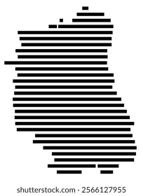 Symbol Map of the region Lubelskie (Poland) showing the territory with just a few black horizontal lines