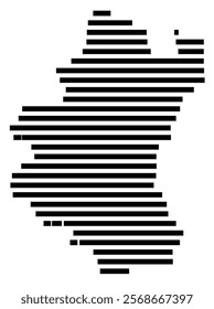 Symbol Map of the region Luxembourg (Belgium) showing the territory with just a few black horizontal lines